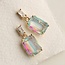 Silk Purse, Sow's Ear Rainbow Baguette Earrings