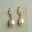 Silk Purse, Sow's Ear Art Deco Freshwater Pearl Earrings Silver