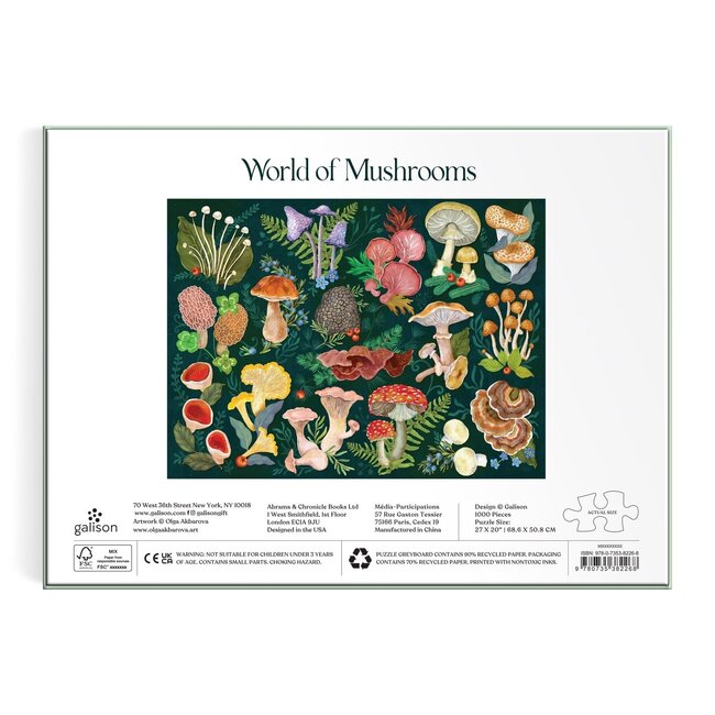 Galison/mudpuppy World Of Mushrooms Puzzle- 1000 Pieces