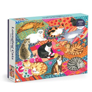 Galison/mudpuppy Lounging Cats 1000 Piece Puzzle