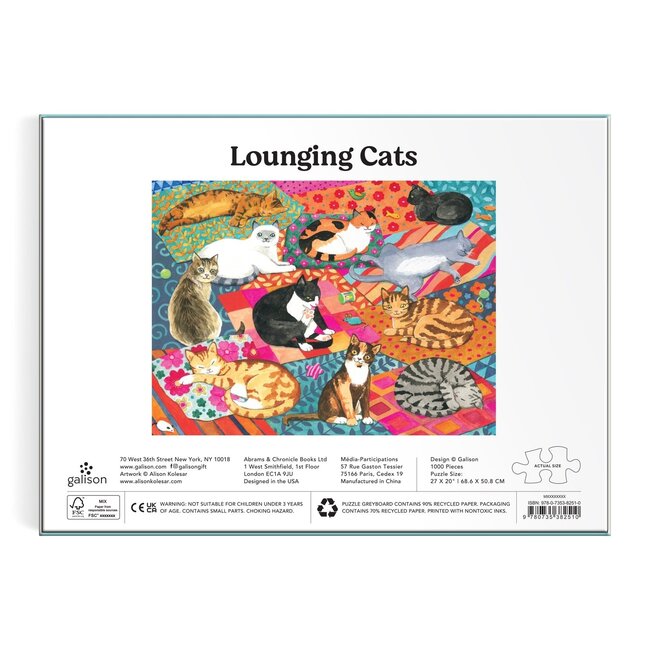 Galison/mudpuppy Lounging Cats 1000 Piece Puzzle