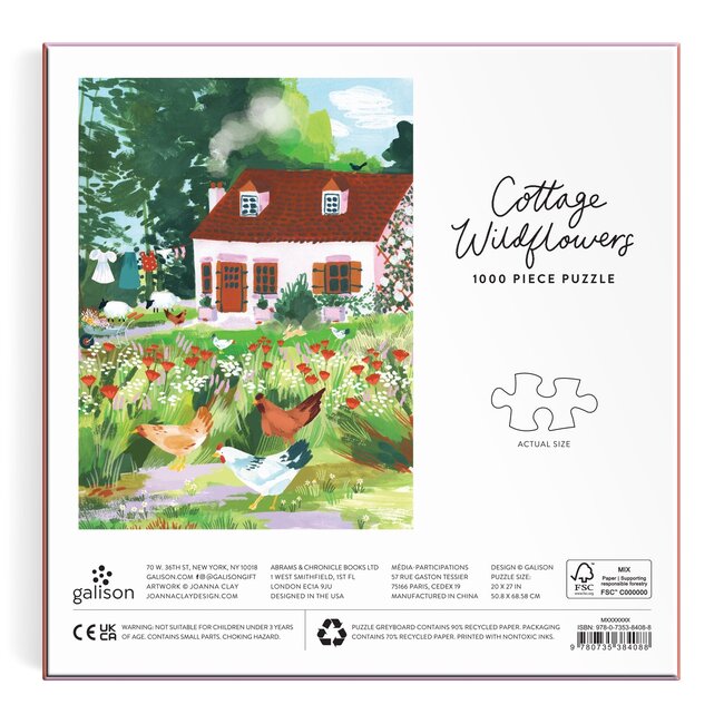 Galison/mudpuppy Puzzle- Cottage Wildflowers 1000 Pieces