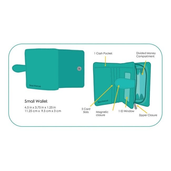 Shagwear Small Wallet - Paisley Peacock - Purple