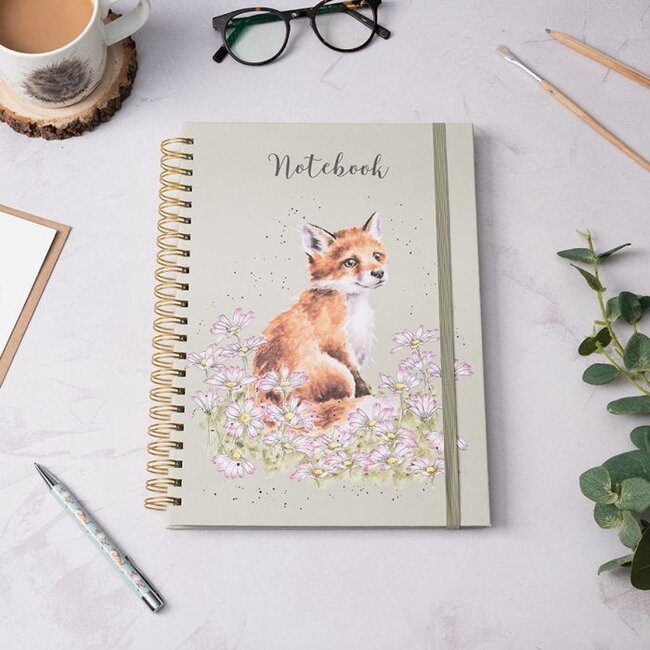 Wrendale A4 Fox Notebook - Make My Daisy (Green)