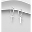 Sterling Sterling Hoops with Cross