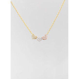 Shirleybird Multi Heart CZ Necklace (more colours)