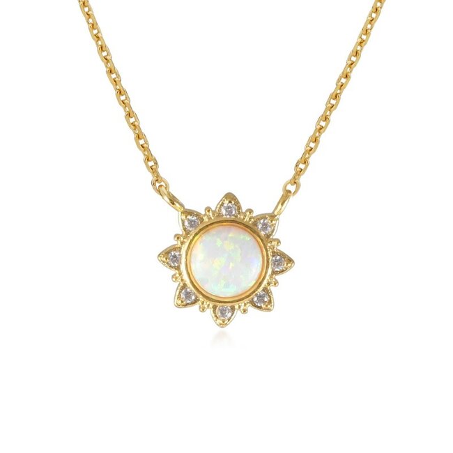 Shirleybird Opal With Cubic Zirconia Mandella Necklace (more colours)