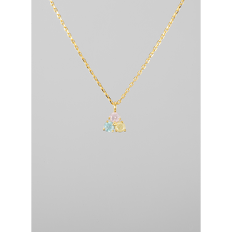 Shirleybird Pink/Blue/Yellow Cubic Zirconia Necklace (more colours)