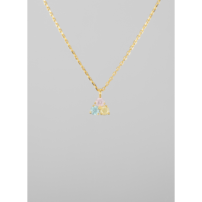 Shirleybird Pink/Blue/Yellow Cubic Zirconia Necklace (more colours)