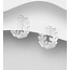 Sterling Sterling Silver Leaf Hoop Earrings