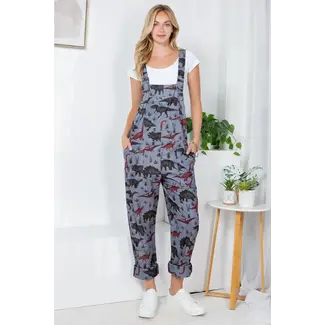 Maddie - Dinosaur Print Overall