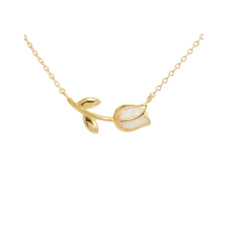 Shirleybird Tulip Necklace With White Opal (more colours)