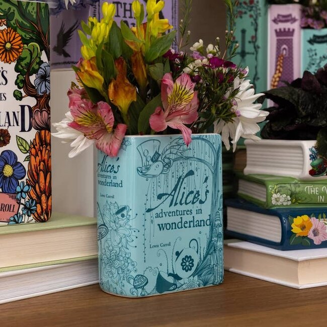 Small Book Vase - Alice in Wonderland Blue