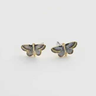Fable England Fable Deco Butterfly Blue Stud Earrings