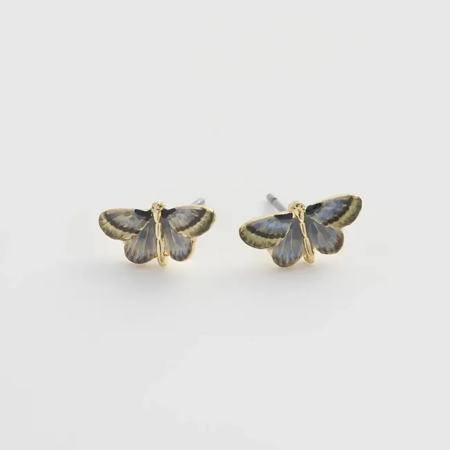 Fable England Fable Deco Butterfly Blue Stud Earrings