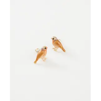 Fable England Fable Enamel Robin Earrings