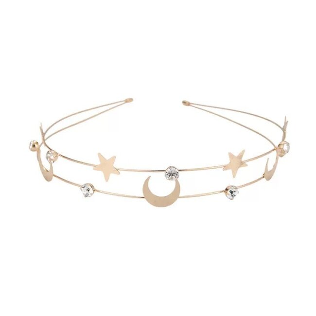 E&S Accessories Moon/Star Cubic Zirconia Headband (more colours)