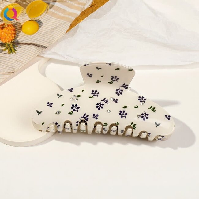 E&S Accessories Patterned Hair Claw With Cubic Zirconia (more designs)