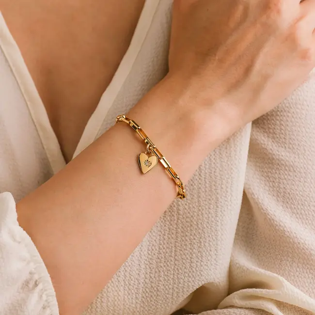 Lover’s Tempo Verona Starburst Heart Bracelet - Gold