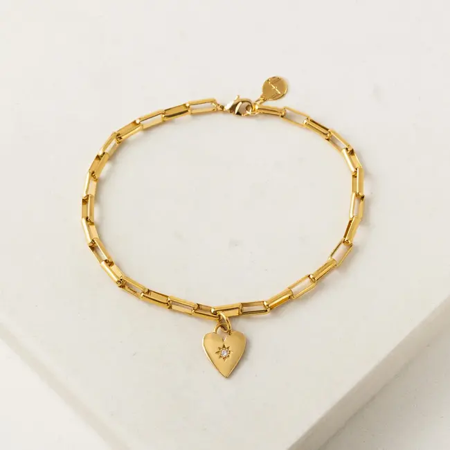 Lover’s Tempo Verona Starburst Heart Bracelet - Gold