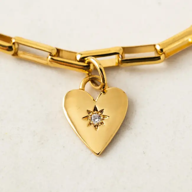 Lover’s Tempo Verona Starburst Heart Bracelet - Gold
