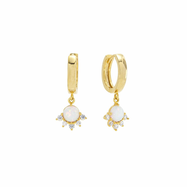 Lover’s Tempo Juno Huggie Hoop Earrings - Gold/Opal
