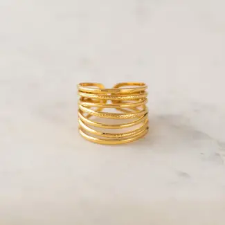 Lover’s Tempo Parallel Ring - Gold - Waterproof - Adjustable