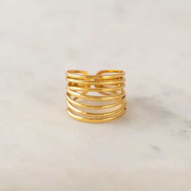 Lover’s Tempo Parallel Ring - Gold - Waterproof - Adjustable