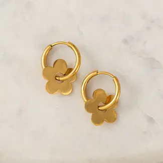 Lover’s Tempo Petal Hoop Earrings - Gold - Waterproof