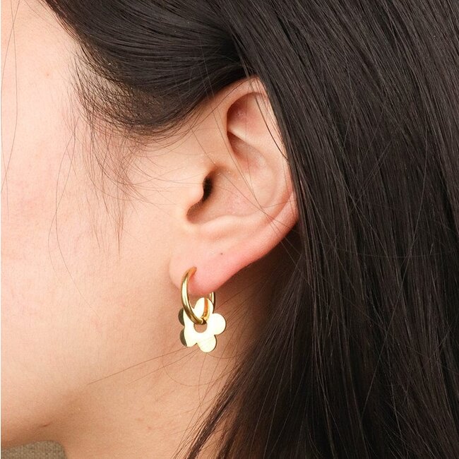 Lover’s Tempo Petal Hoop Earrings - Gold - Waterproof