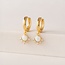 Lover’s Tempo Juno Huggie Hoop Earrings - Gold/Opal