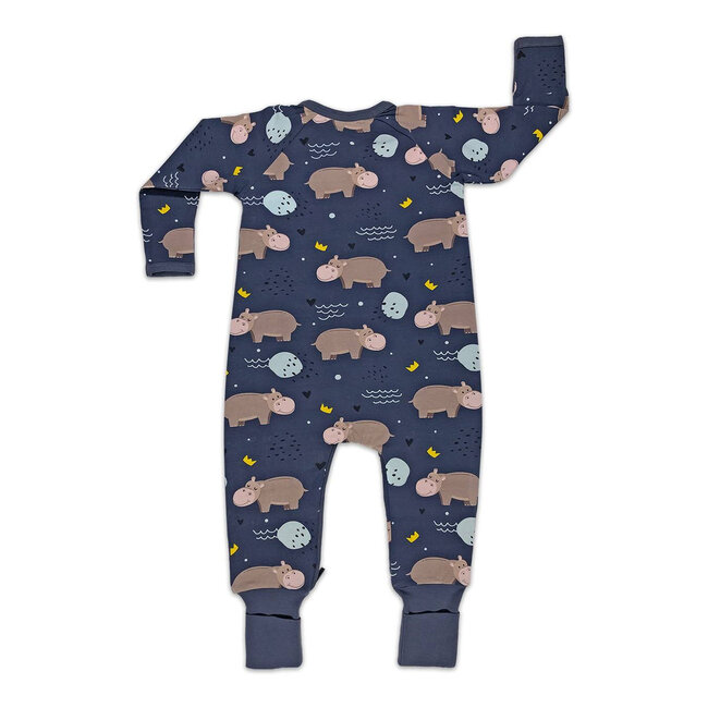 Hippopotamuses Purple Baby Pajamas