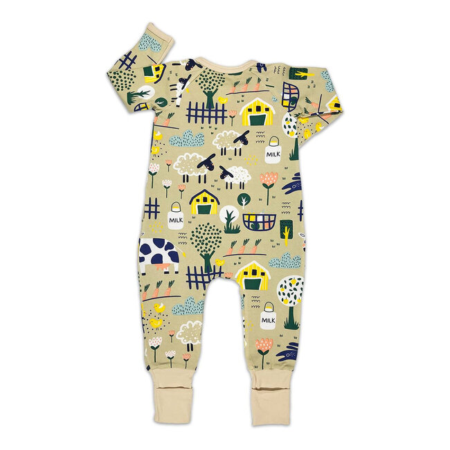 Farm Animals Yellow Baby Pajamas