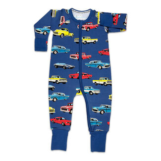 Cars & Trucks Blue Baby Pajamas