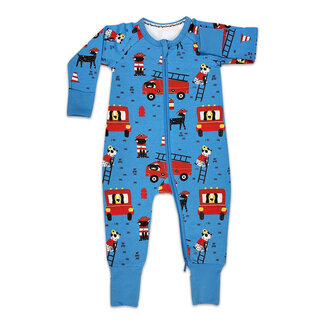 Doggy Firefighters Blue Baby Pajamas