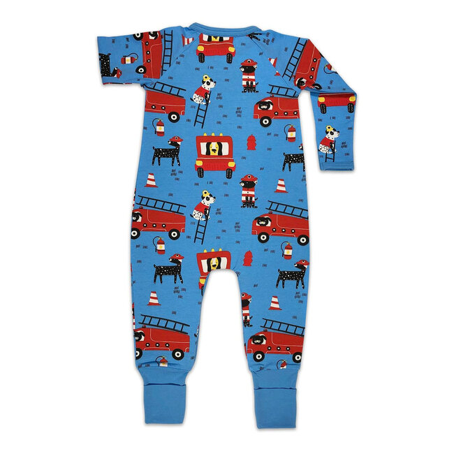Doggy Firefighters Blue Baby Pajamas