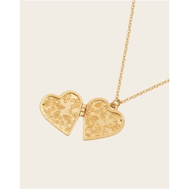 Fable England Fable Swallow Heart Locket Chain Necklace