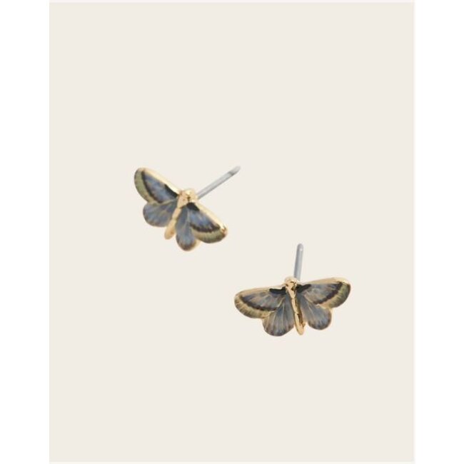 Fable England Fable Deco Butterfly Blue Stud Earrings