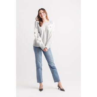 Papillon Eyelash Daisy Intarsia Sweater