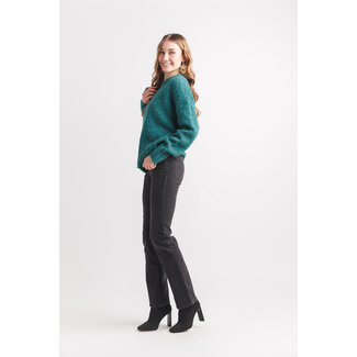 Papillon Marl Knit Sweater With Rib Trim