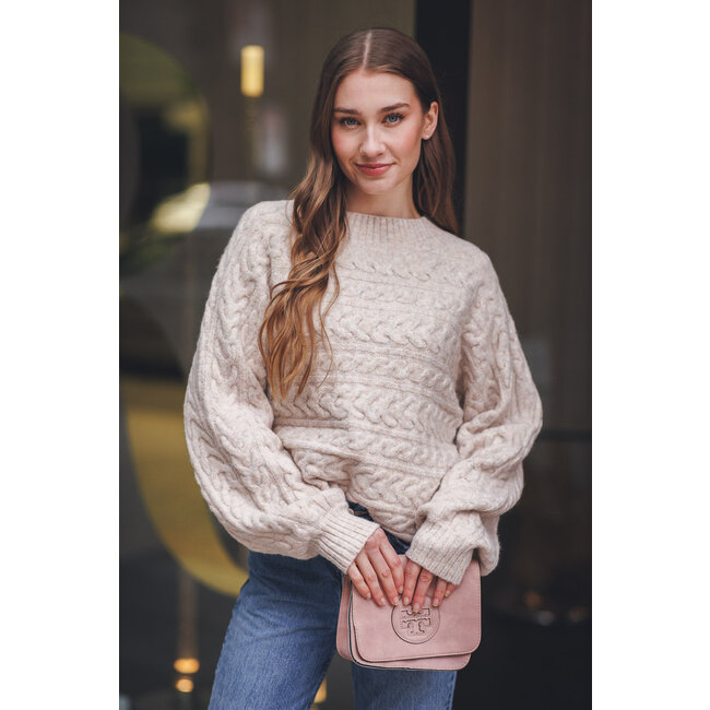 Papillon Cable Knit Ribbed Sweater