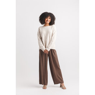 Papillon Crew Neck Rib Top Cable Bottom