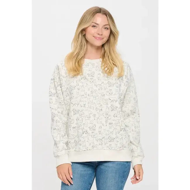 Different Breed Dog Print Sweatshirt