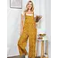 Yellow Floral Print Corduroy Overall