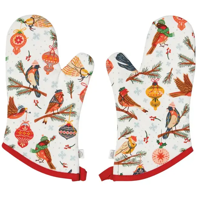 Season's Tweetings Christmas Oven Mitts Set of 2