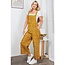 Yellow Floral Print Corduroy Overall