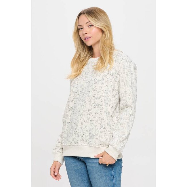 Different Breed Dog Print Sweatshirt