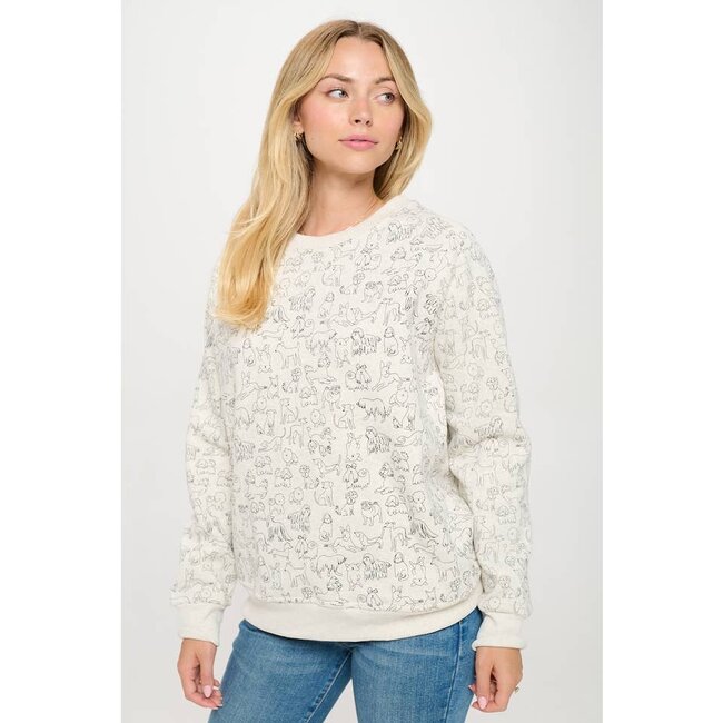 Different Breed Dog Print Sweatshirt