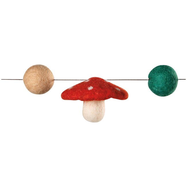 Mushroom Gems Felt Garland