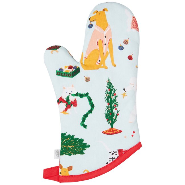 Holiday Hounds Christmas Oven Mitts Set of 2